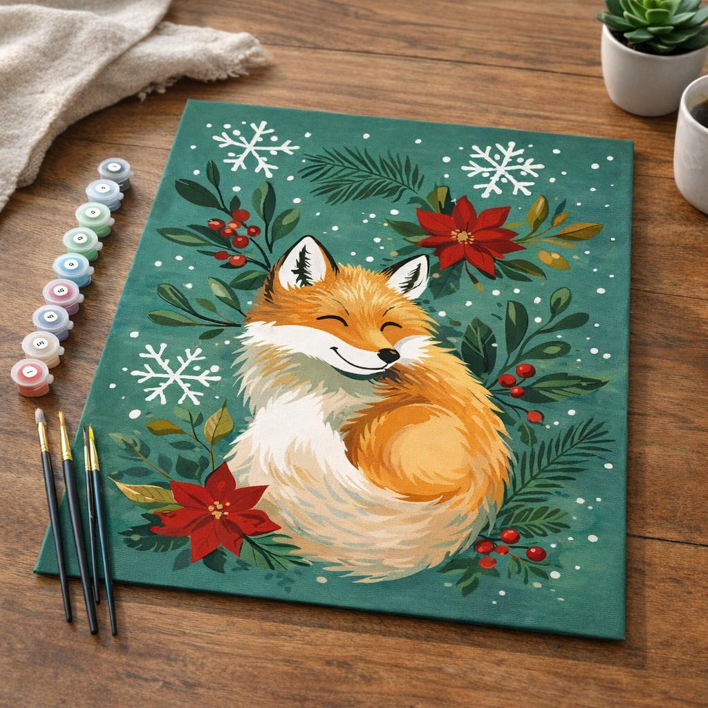 Petit Renard de noël - Toile roulée