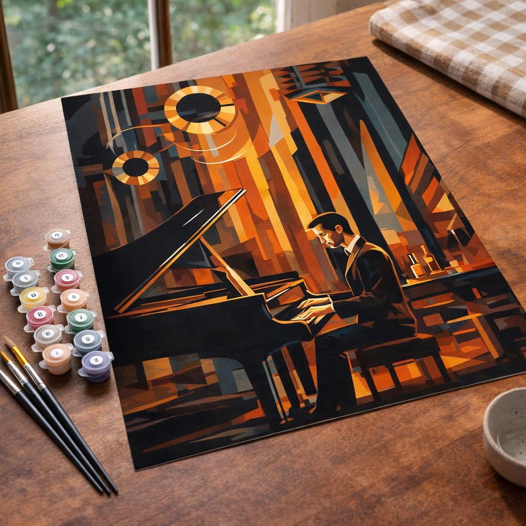 Pianiste Art Déco - Toile roulée