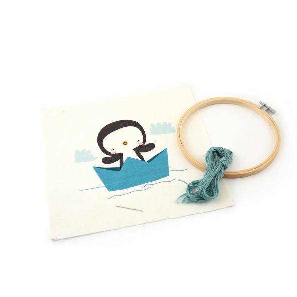 Pingouin broderie enfant
