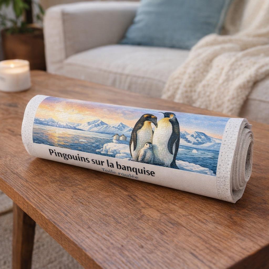 Pingouins sur la banquise - Toile roulée