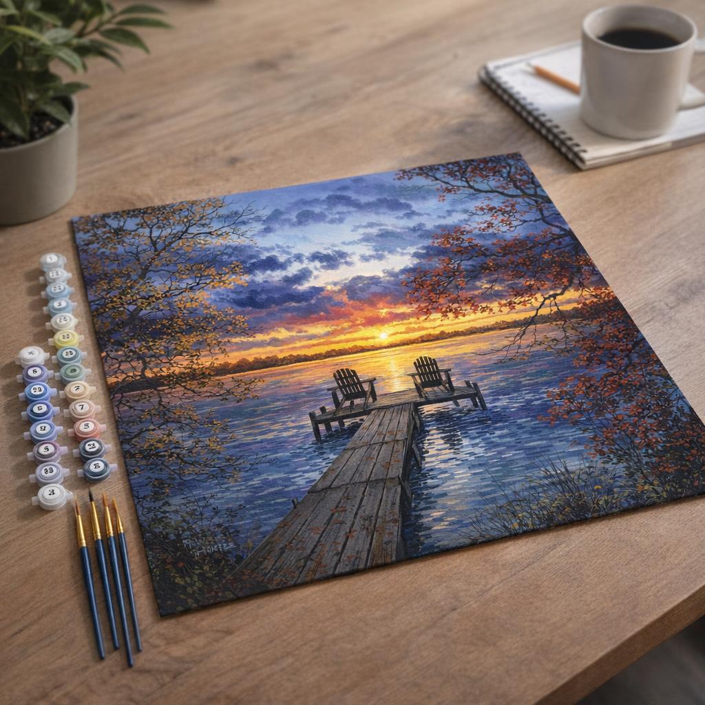 Ponton au coucher de Soleil - Toile roulée