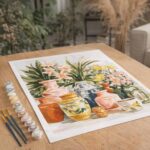 Poteries et Fleurs - Toile roulée