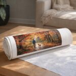 Promenade du chien en Automne - Toile roulée