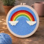 Punch Needle Arc en ciel et Nuages