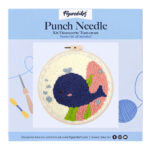 Punch Needle Baleine bleue souriante