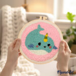 Punch Needle Baleine mignonne