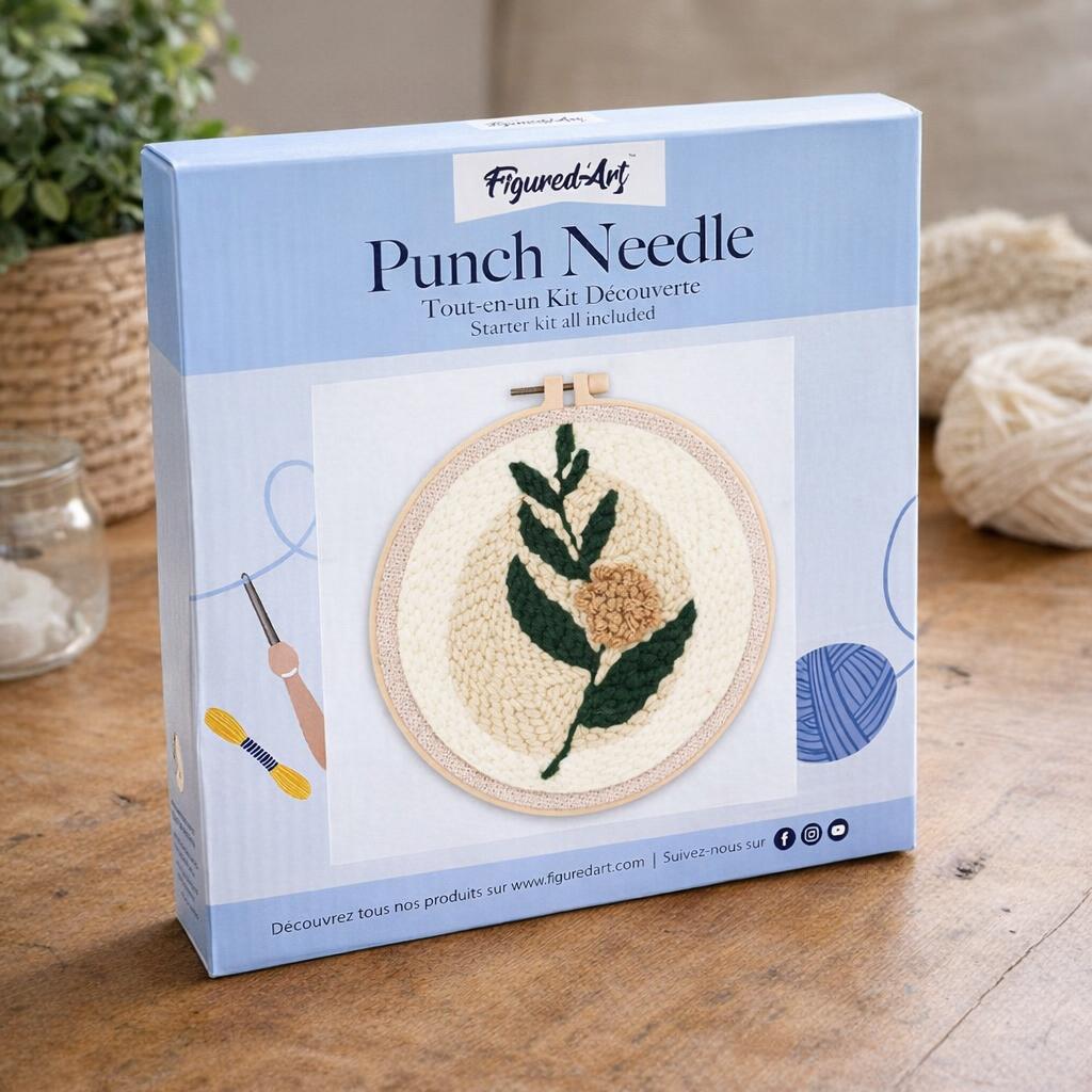Branche fleurie punch needle
