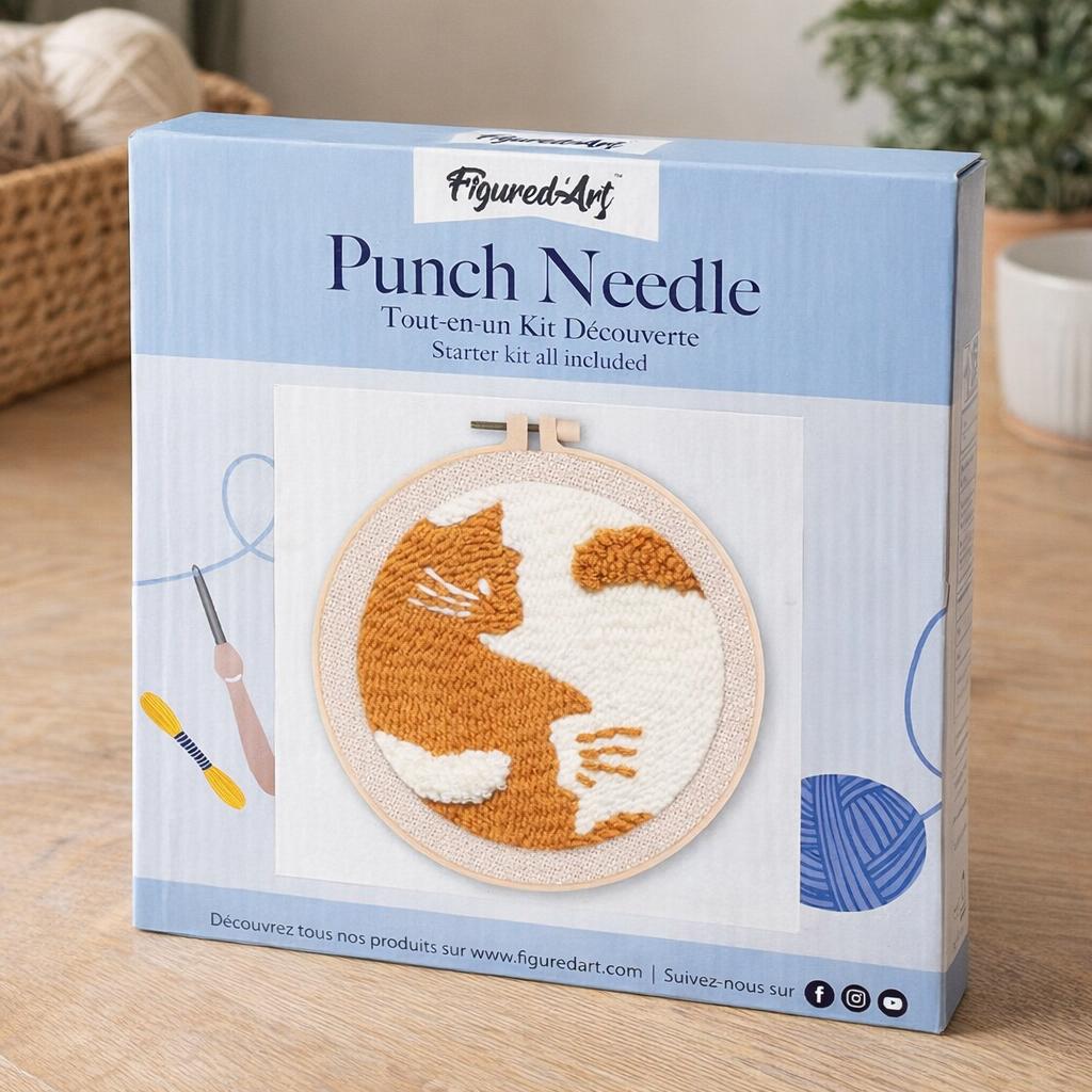 Punch Needle Chat abstrait