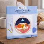 Punch Needle Chat dans son couffin