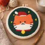 Punch Needle Chat de Noël