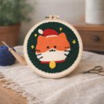 Punch Needle Chat de Noël