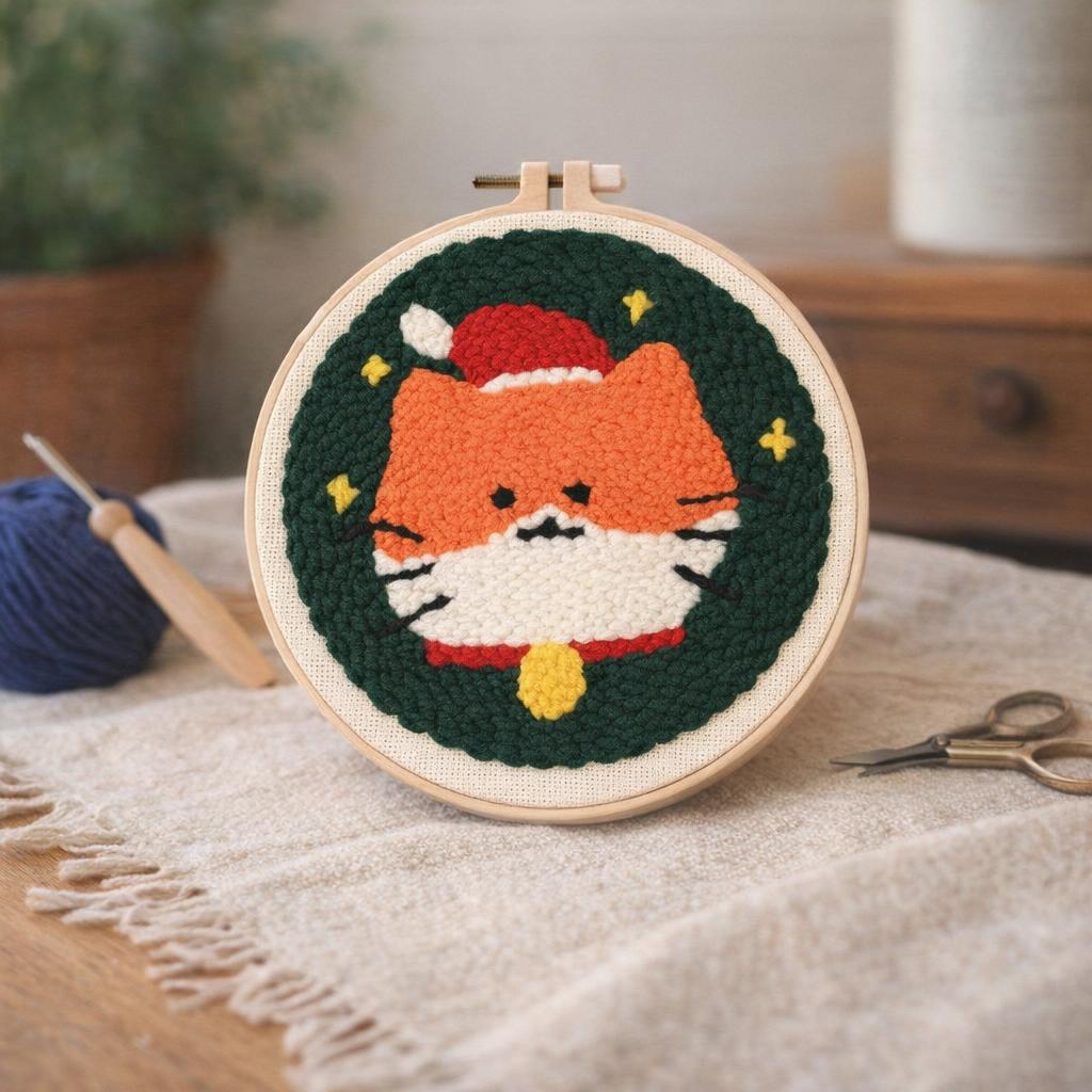 Punch Needle Baleine bleue et Fillette