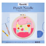 Punch Needle Chat fleuri