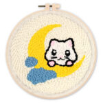 Punch Needle Chat sur la lune