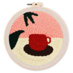 Punch Needle Chocolat Chaud et Feuilles