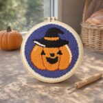 Punch Needle Citrouille d’Halloween