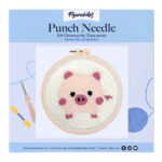 Punch Needle Cochon rose