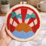 Punch Needle Coucher de soleil tropical