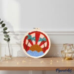 Punch Needle Coucher de soleil tropical