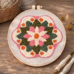 Punch Needle Couronne de Fleurs