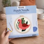 Punch Needle Flamant rose et Feuillage