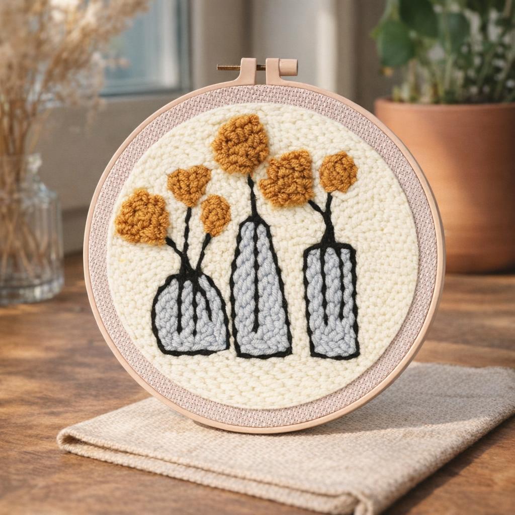 Punch Needle Fleurs et Vases