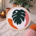 Punch Needle Grande Feuille verte