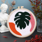 Punch Needle Grande Feuille verte