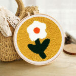 Punch Needle Jolie Fleur blanche