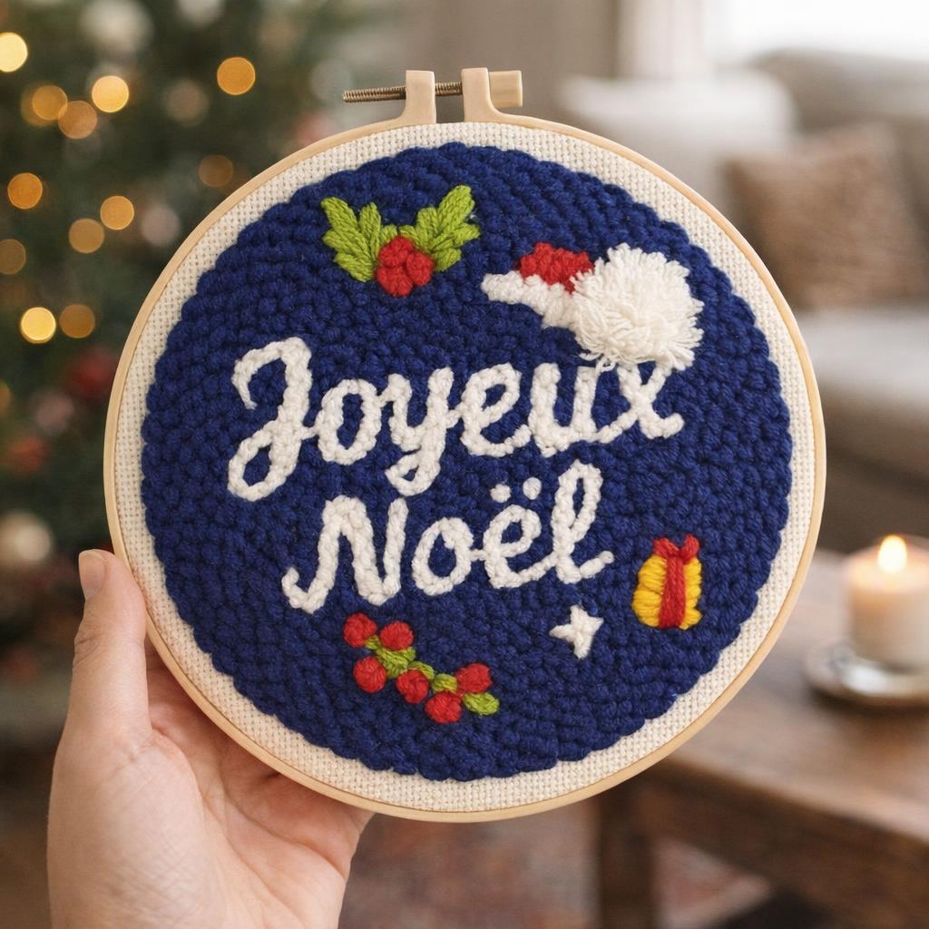 Joyeux Noël punch needle