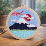 Punch Needle Le Mont Fuji et Cerisier
