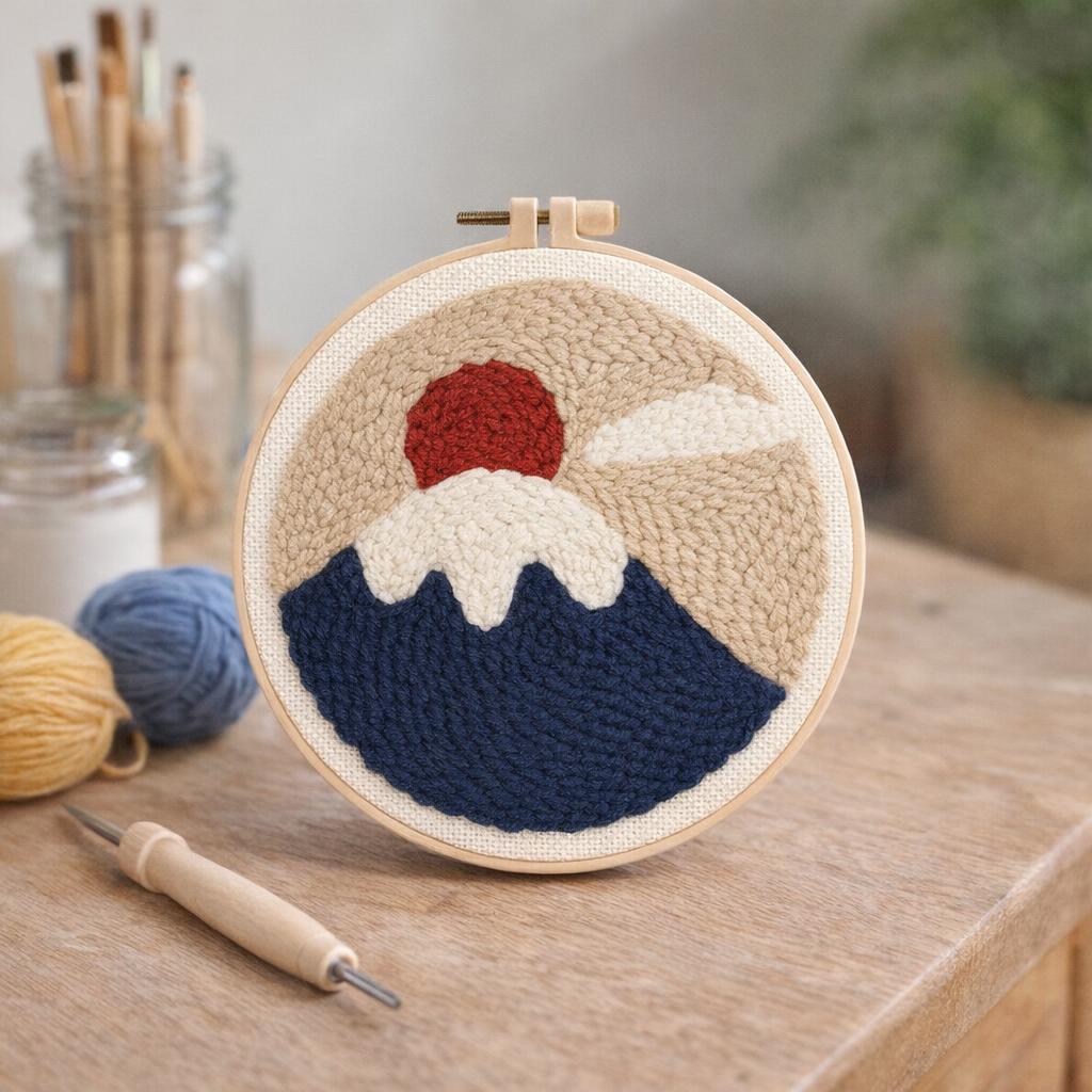 Punch Needle Lever du soleil sur Mont Fuji