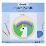Punch Needle Licorne et Arc en Ciel