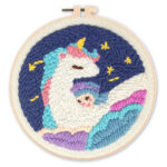 Punch Needle Licorne et bébé