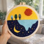 Punch Needle Lune et Soleil