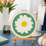 Punch Needle Marguerite blanche