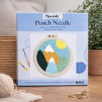 Punch Needle Montagnes enneigées et Soleil