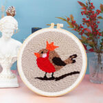 Punch Needle Oiseau Rouge-gorge