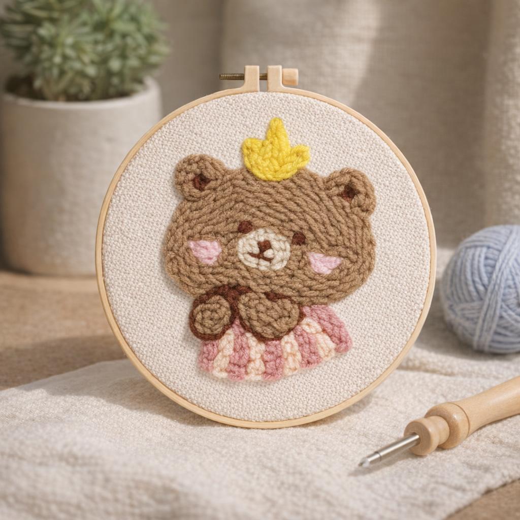 Punch Needle Ours brun 2