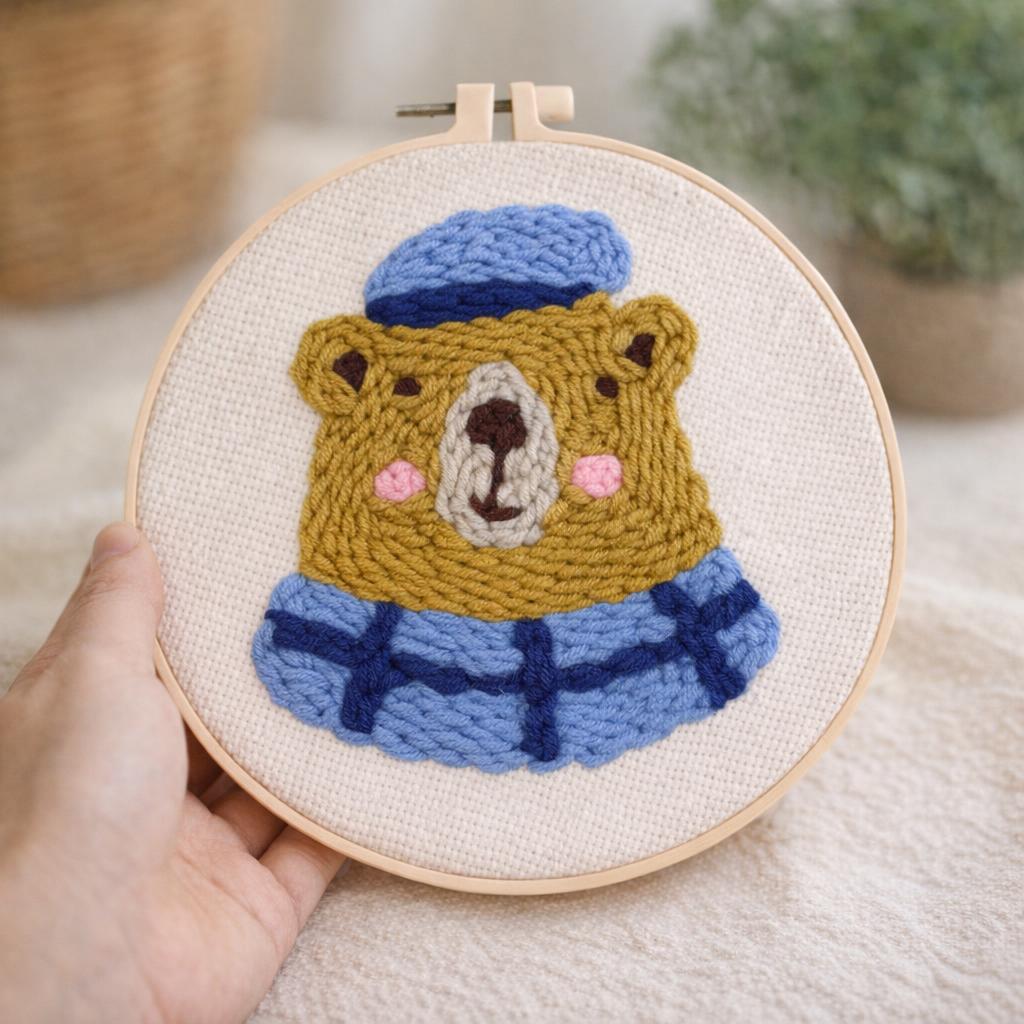 Punch Needle Ours brun 3