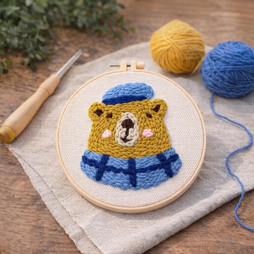 Punch Needle Ours brun 3