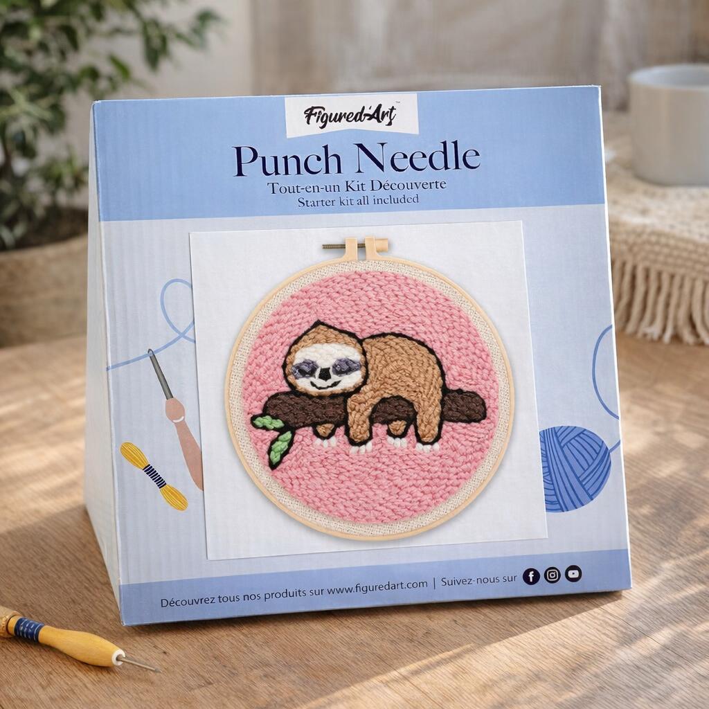 Paresseux branche punch needle