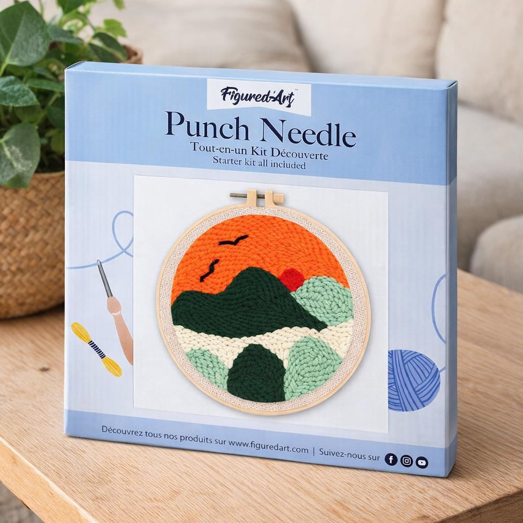 Punch Needle Paysage au Coucher du Soleil