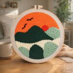 Punch Needle Paysage au Coucher du Soleil