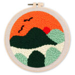 Punch Needle Paysage au Coucher du Soleil