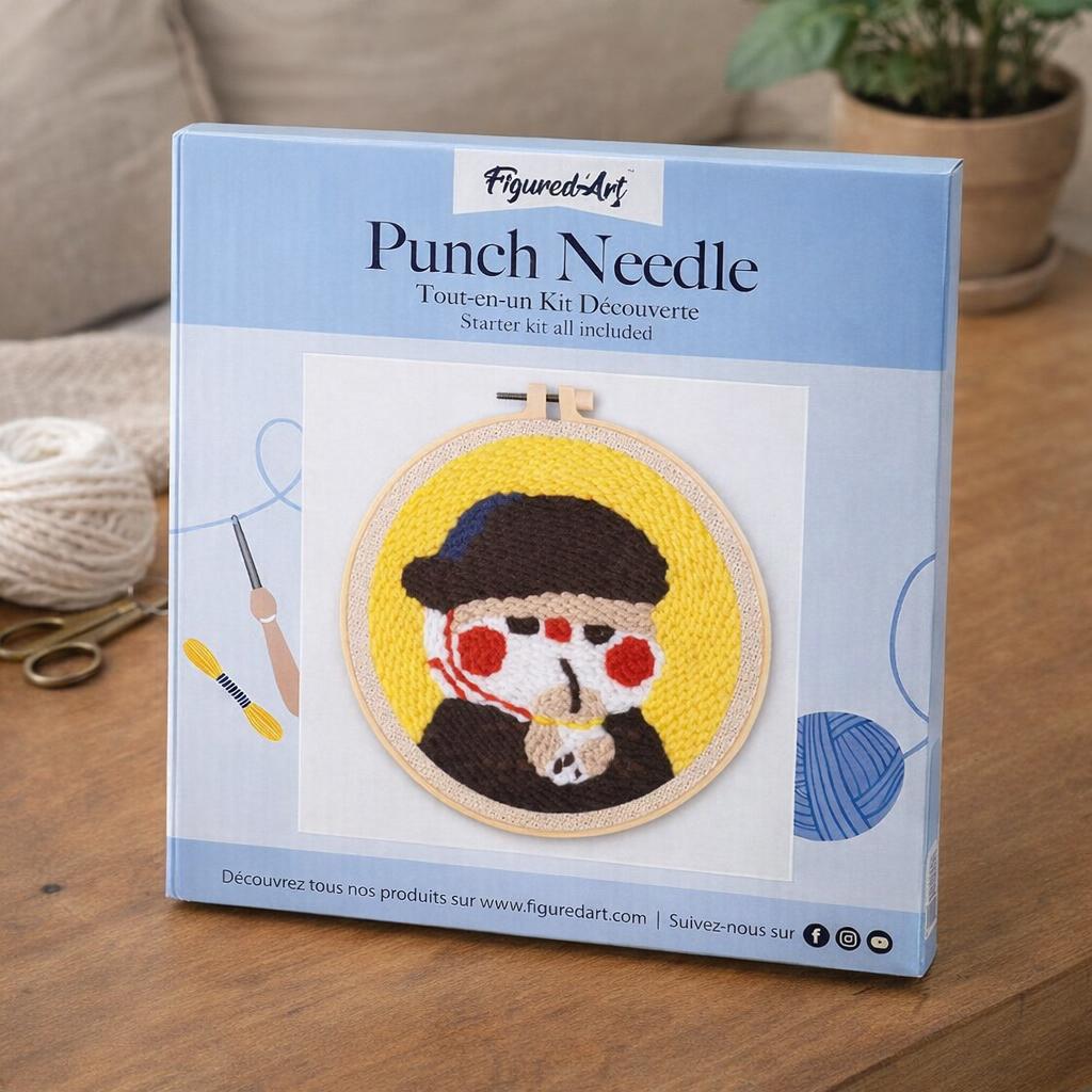 Punch Needle Petit garçon en train de boire