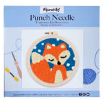 Punch Needle Petit Renard et Ciel Bleu