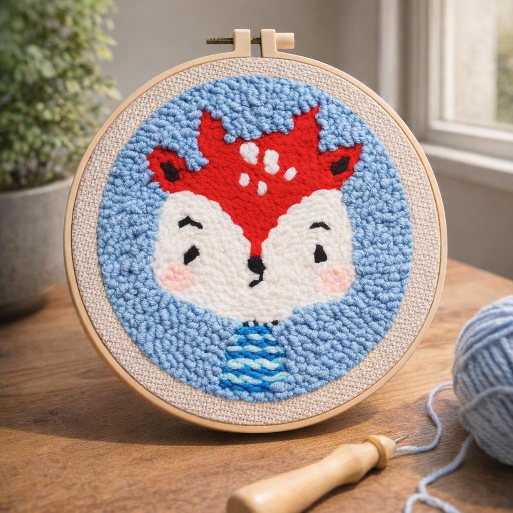 Punch Needle Petit Dragon et Coeur