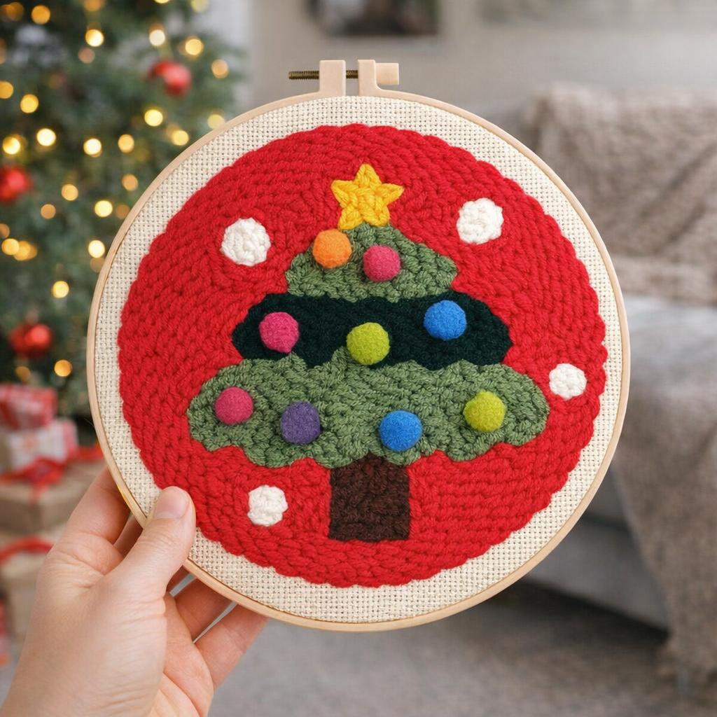 Sapin Noël Punch Needle