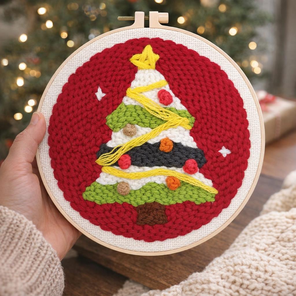 Sapin Noël Punch Needle